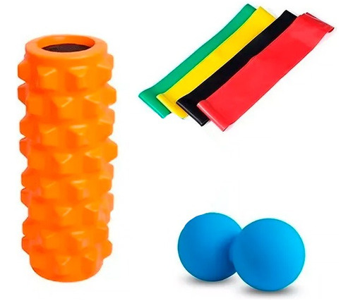 Pack Foam Roller + Loops Mini Bandas Elást + Balón Lacrosse