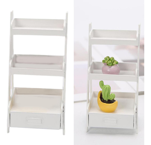 1/12 Escala Dollhouse Mini Antiguo 3 Tier Planta Soporte