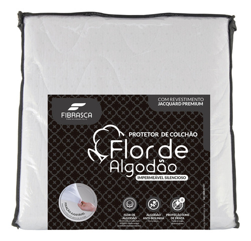 Protetor De Colchão Impermeável Silencioso King 1,93m x 2,03m Fibrasca Flor De Algodão Lavável Hipoalergênico Slip Ajustável Original