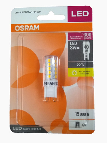 Imagen 4 de 5 de Lampara De Led G9 Osram 3w=40w 300º 220v