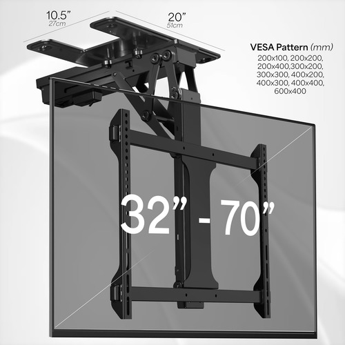 Soporte Tv Techo Eléctrico Vivo 3270 Motorizado Negro
