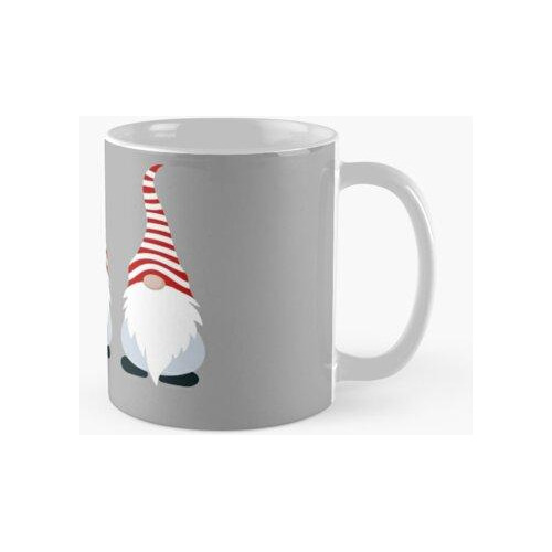 Taza Tres Gnomos Nórdicos Navidad De Invierno Elfos Suecos C