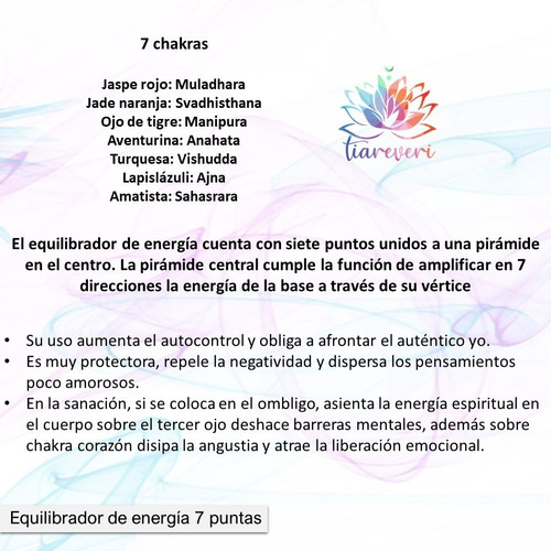 Equilibrador De Energía 7 Chakras Ónix / Reiki / Cuarzo