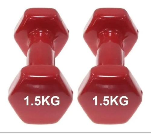 Pack De Mancuernas Pesas Vinilo 1.5kg Deporte Fitnes