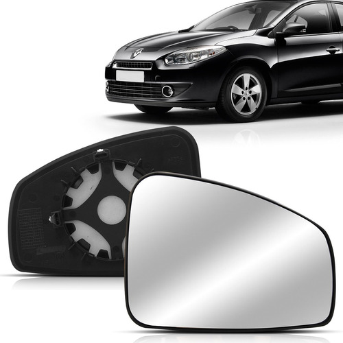 Lente Espelho Retrovisor Com Placa Fluence 10 A 14 15 16 17