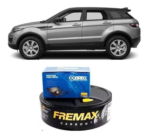 Kit Disco + Pastilha Freio Dianteira Evoque 2014 2015 2016