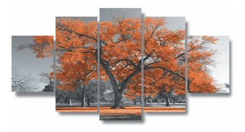 Quadros Decorativos Arvore Vida Botanico Sala Quarto Laranja Cor da armação n/a