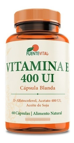Vitamina E 400 Ui 60 Capsulas Blandas Fuente Vital.