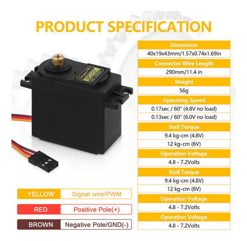 2 Uds Mg995 55g Micro Servomotor Kit De Motor Con Engranaje