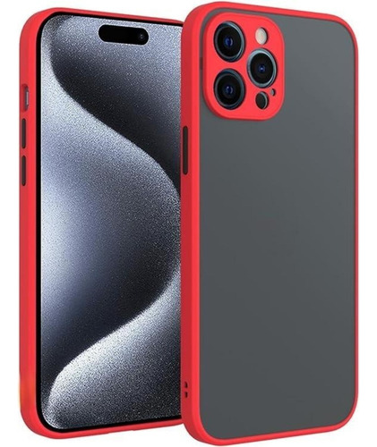 Funda Case Para Samsung M31 Ahumado Mate Rojo Antishock