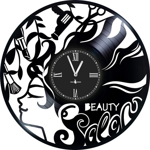 Yuser Reloj De Pared Vinilo Salón De Belleza -12 Pulgadas -f