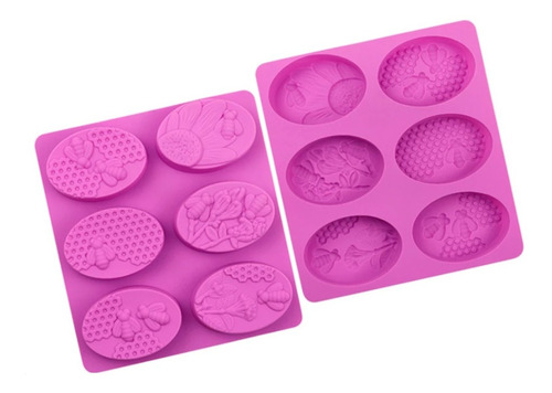 Moldes Silicon Panal De Abeja Ovalo Jabon Reposteria