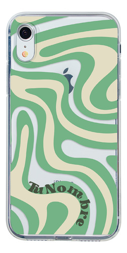 Funda Para iPhone Para Mujer Curvas Verde Con Tu Nombre