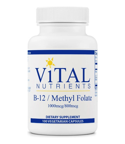Vital Nutrients | B-12/methyl Folate | 100 Veg Capsules