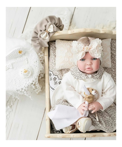 Imagem 4 de 5 de Bebe Reborn Realista 53cm Super Kit Princesa + Bolsa