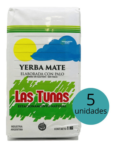 Yerba Mate Las Tunas Pack 5 Unidades De 1 Kg