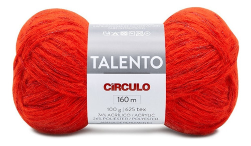 Fio Talento Circulo 100g 160 Metros Tex 625 Crochê E Tricô Cor 3583- Fogo Vermelho