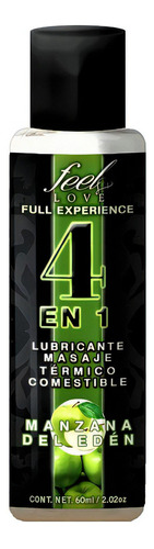 Gel Lubricante Anal / Vaginal Comestible Base Agua 4en1 60ml Sabor Manzana del Edén 60ml