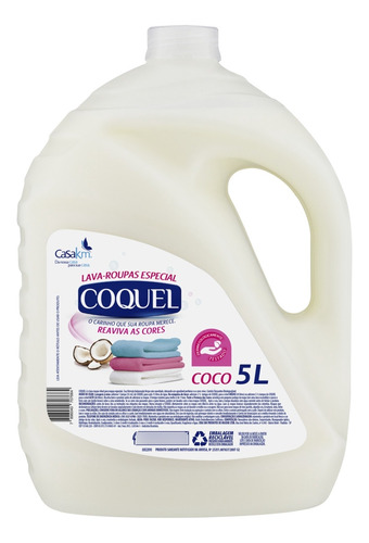 Sabão líquido Coquel Coco Roupas Delicadas coco antibacterial galão 5 L