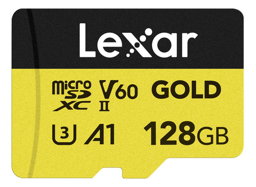 Lexar 128gb Professional Gold Micro Sd Card, Uhs-ii, C10, U3, V60, A1, Full Hd, 4k Uhd, Up To 280/180 Mb/s, For Drones, Action Cameras, Portable Gaming Devices (lmsgold128g-bnnng)