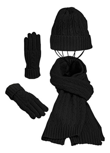 Gorro De Bufanda, Guantes, Conjunto, Gorro De Lana Cálido Pa