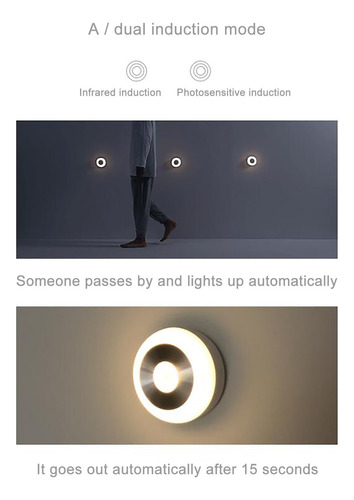 Sensor De Movimiento, Sensor De Luz, Carga Usb, Led, Ilumina