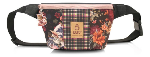 Riñonera Puro Cangu Cobriza Negro Estampado