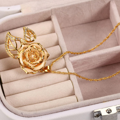 Collar Aliverose Oro Rosa Real Chapado Regalos Mujer