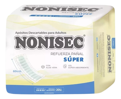 Nonisec Refuerza Pañal 20u Super 60x15cm 