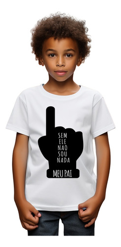 Camiseta Infantil Masculina Sf2 Deus Religião Frase Mão