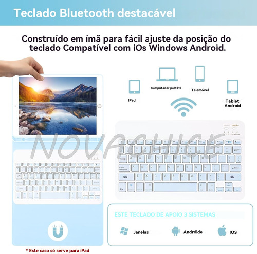Teclado Capa Para iPad 10 11 Geração A16 10.9 11in Com Mouse