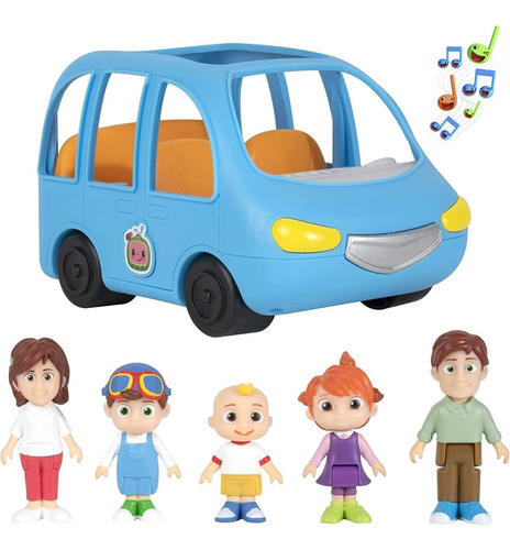 Cocomelon, Set Vehiculo Familiar 5 Figuras, Luces & Sonido