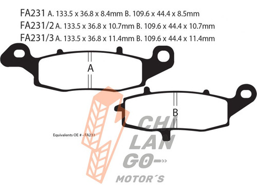 Balatas Ebc Del. Der.   Dl 1000 K2-9/l0 V-strom 02-10 Fa231