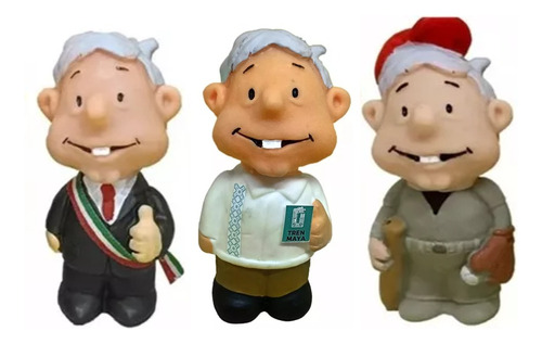 3 Amlo Figuras De Peje Muñeco Juguete 10cm Calidad Premium