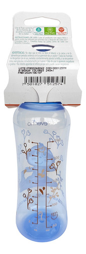 Biberón Evenflo Colores 240ml Flujo Medio 3 - 12 Meses 2pack