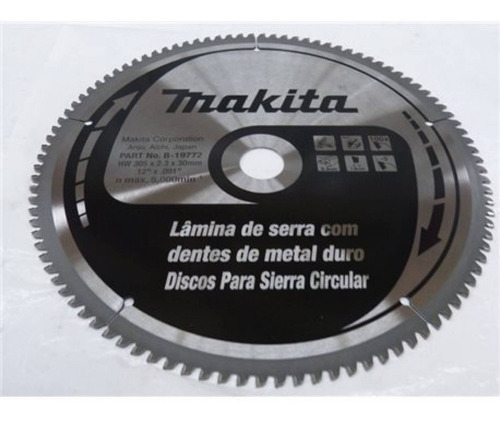 Hoja Sierra Circular Makita 305 Mm 12 Para Aluminio B-19772