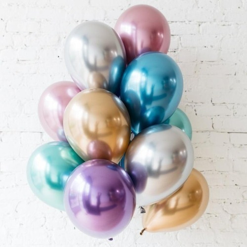 Globos Latex Chrome 12puLG.  X5 Unidades.