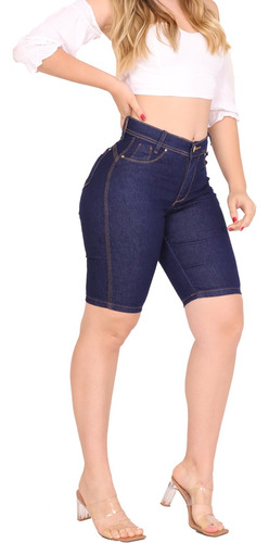 Bermuda Feminina Jeans Cintura Alta Kit Com 3