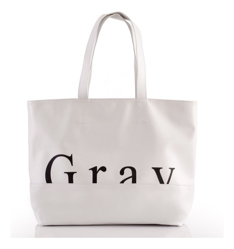 Cartera Tote Grande Cuero Blanco Mujer Ana Gray