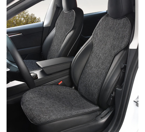 Funda Asiento Lino Para Tesla Protector Respaldo Juego Pieza