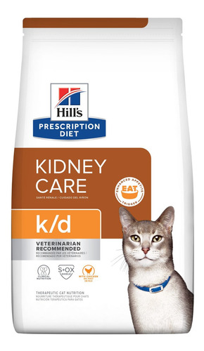 Imagen 1 de 1 de Alimento Hill's Prescription Diet Kidney Care Feline k/d para gato adulto sabor pollo en bolsa de 1.8kg
