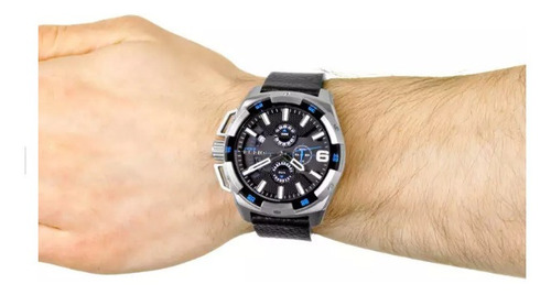 Relógio Diesel Dz4392 Heavyweight Aço C/ Pulseira De Couro