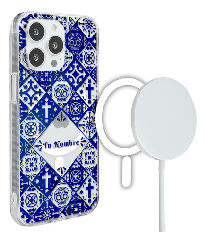 Funda Para iPhone Magsafe Talavera Con Nombre Para Mujer