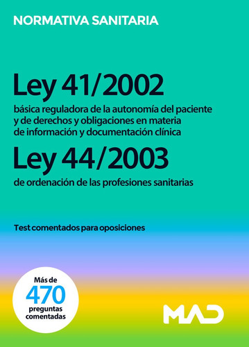 Ley 41/2002 14 Noviembre Basica Reguladora De La Aut, De Usero Lopez, Juan Carlos. Editorial Mad, Tapa Blanda En Español