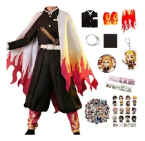 Comprar Demon Slayer Anime Cosplay Disfraz Demon Slayer Shinobu Kimono Rengoku Kyoujurou Con Adorno 62pcs