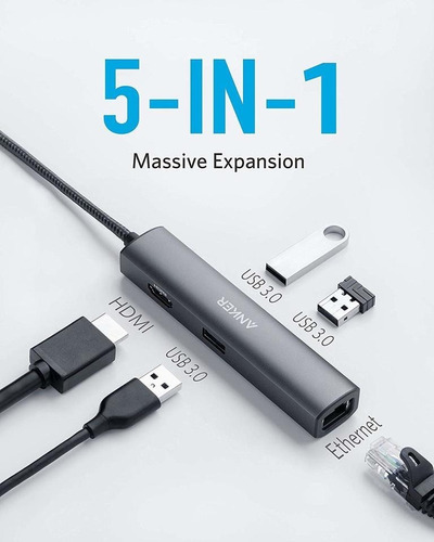 Adaptador Powerexpand+ 5 En 1 Usb-c Anker Hub