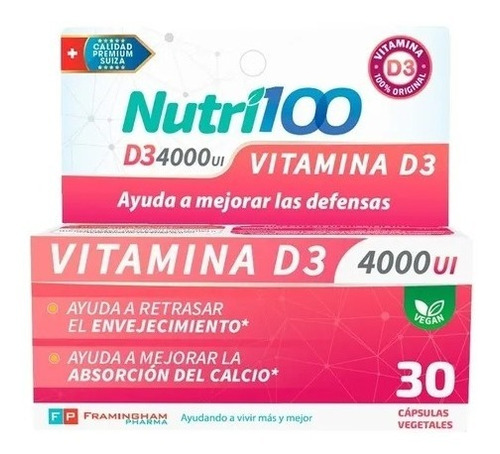 Nutri 100 Vitamina D3 X 30 Cápsulas