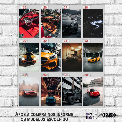 Imagem 5 de 8 de 5 Pôster Cartaz Carro Esport Classico P/ Emoldurar 40x30cm