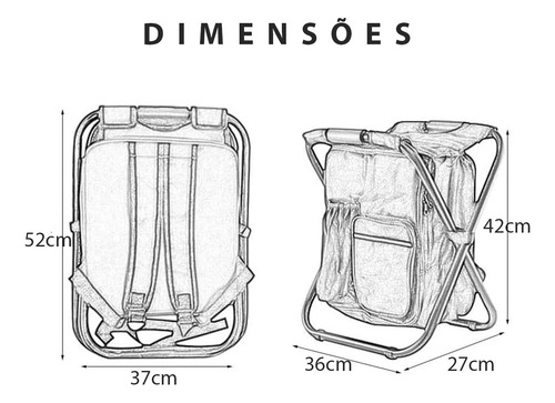 Cadeira Mochila Banco Bolsa Semi Termica Conserva Alimentos