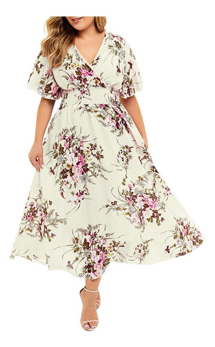 O Plus Vestido De Mujer De Talla Grande Con Estampado Floral